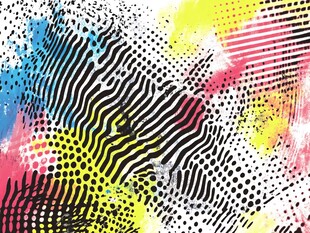 抽象多彩波点线条艺术图案