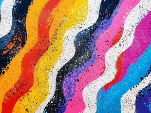 多彩波浪抽象艺术背景图