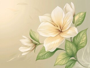 淡雅玉兰花绽放生机