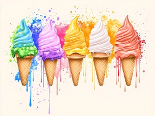 多彩冰淇淋 甜蜜视觉盛宴