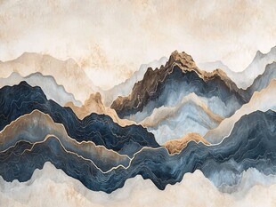 水墨山峦艺术抽象画