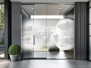 现代简约玻璃门室内景观