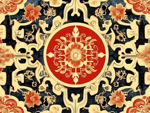中式古典华丽花纹图案