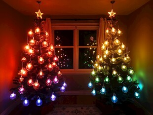 双棵炫彩发光圣诞树装饰