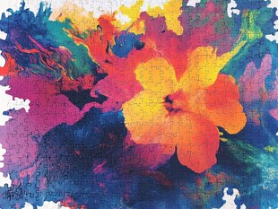 缤纷花卉水彩艺术拼图