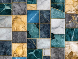 多彩大理石拼接瓷砖图案