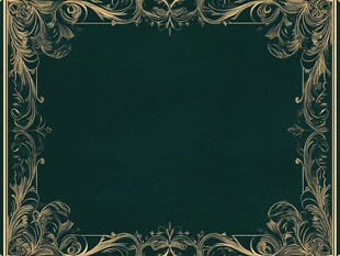 深绿底金色华丽边框背景