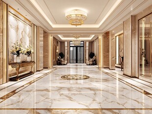 豪华大理石装饰的精致大厅