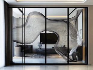 现代艺术风玻璃隔断设计