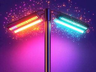 绚丽多彩的双霓虹灯管