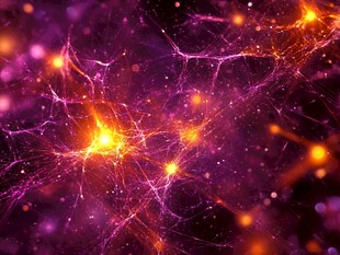 梦幻紫橙神经脉络光影图