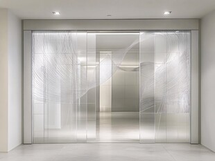 现代艺术玻璃推拉门设计