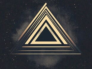 金色三角几何图案背景