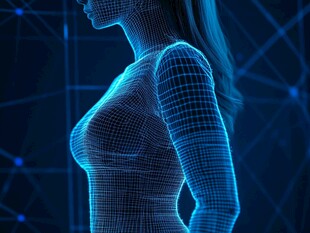 科技感女性3D轮廓形象