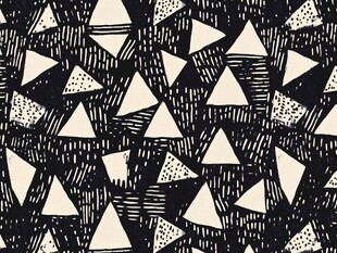 黑白三角手绘风几何图案