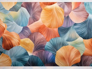 多彩扇形图案艺术纹理