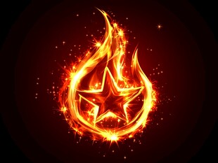 火焰环绕的闪耀红星
