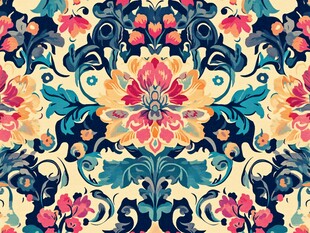 复古花卉图案精美壁纸