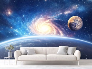 梦幻宇宙风客厅背景墙