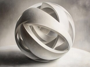 立体几何石膏球体艺术作品