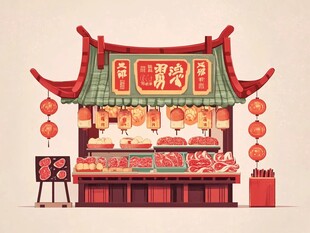 中式传统肉铺