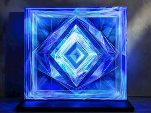 炫彩蓝色立体几何灯光装置
