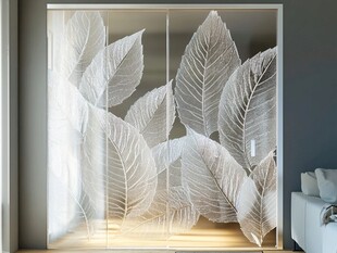 树叶图案玻璃移门装饰