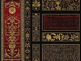复古华丽黑金装饰纹样
