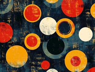 复古风多彩圆圈图案背景