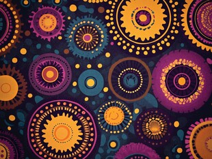 绚丽多彩的圆形图案背景