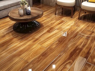 木纹瓷砖打造温馨客厅一角