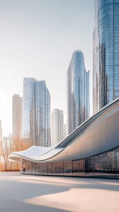 现代都市的未来感建筑景观