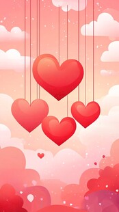 浪漫爱心飘于梦幻天空