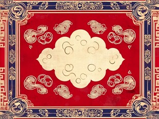 中式传统云纹边框图案