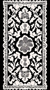 黑白花卉刺绣图案设计