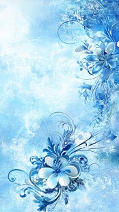 梦幻蓝调花卉背景图
