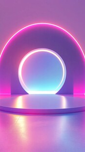梦幻霓虹圆形展示舞台