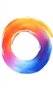 彩色水彩圆环图案设计