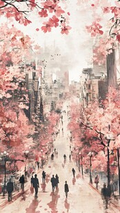 春日樱花下的城市漫步