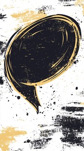 手绘涂鸦风黑色对话气泡