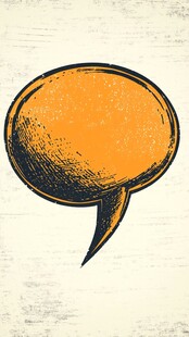 手绘橙色对话气泡图