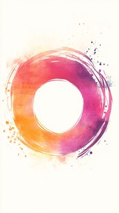 彩色水彩圆环艺术图案