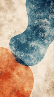 抽象水彩几何色块艺术图