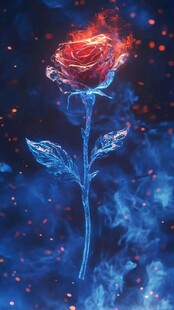 冰火交织的梦幻玫瑰