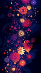 梦幻炫彩花卉背景图案