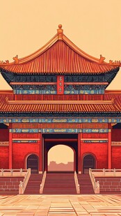 中式古建筑宫殿壮丽景象