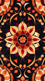 复古风几何花卉图案设计