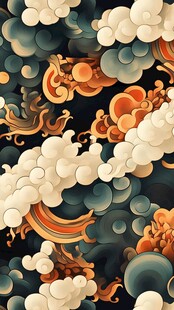 中式云纹祥瑞图案背景