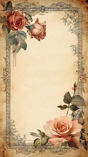 复古玫瑰装饰边框背景图