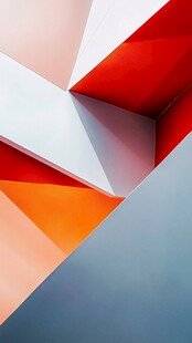 多彩几何建筑抽象艺术画面